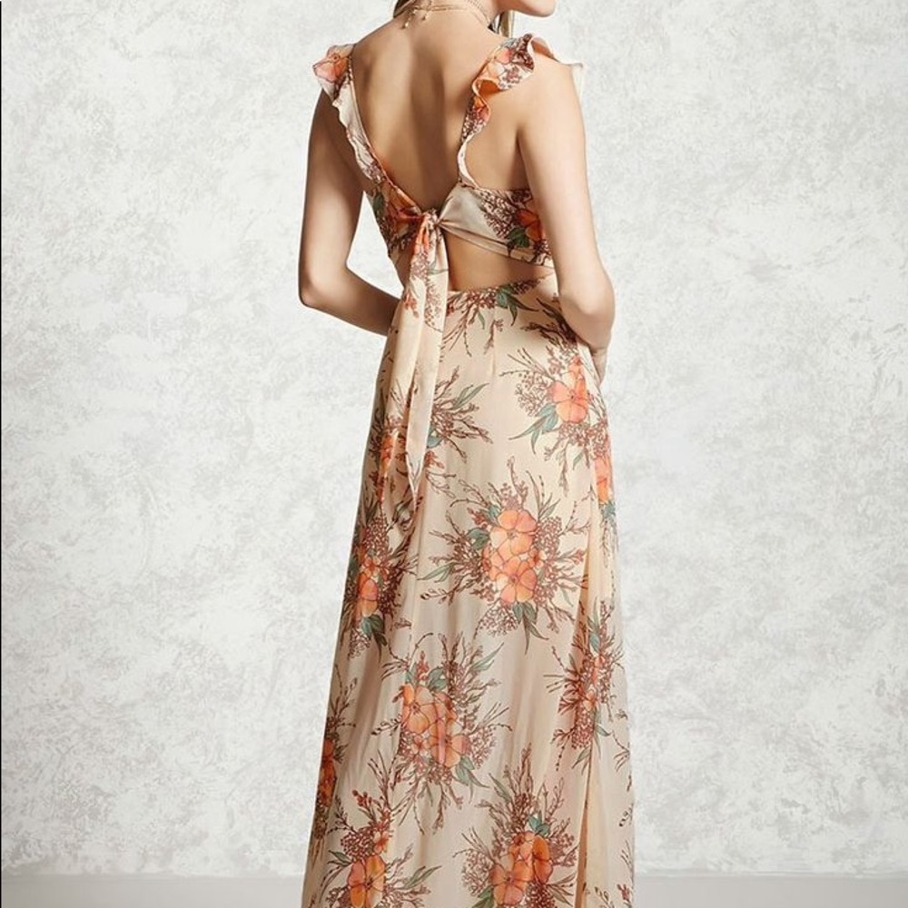 FOREVER 21 Backless Floral Maxi
